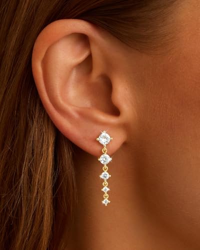 Hoop Earrings for Women Trendy 14K Gold Silver Plated Cartilage Huggie Hypoallergenic Small Dangle Drop Multiple Piercing Earring Set Stacks Cute Non Tarnish for Sensitive Ears Jewelry Gift4