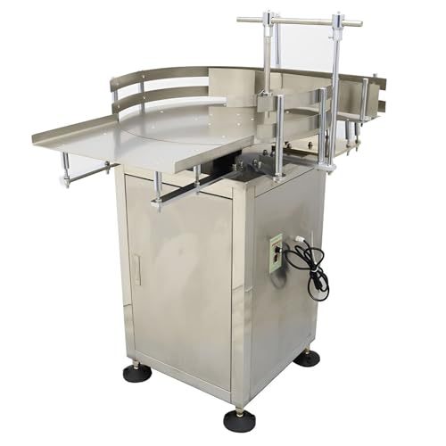 WYDDDARY Bottle Unscrambler Distributing Machine Automatic Bottle Accumulation Table Conveyor 23.6 inch Diameter Round Accumulation Table for Round Square Bottles Transfer 110V