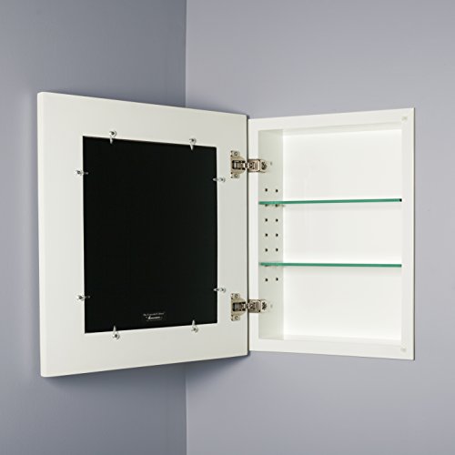 Fox Hollow Furnishings 14X18 Concealed Medicine Cabinet (Large), A Recessed Mirrorless Medicine Cabinet With A Picture Frame Door (Contemporary White) #TOP2
