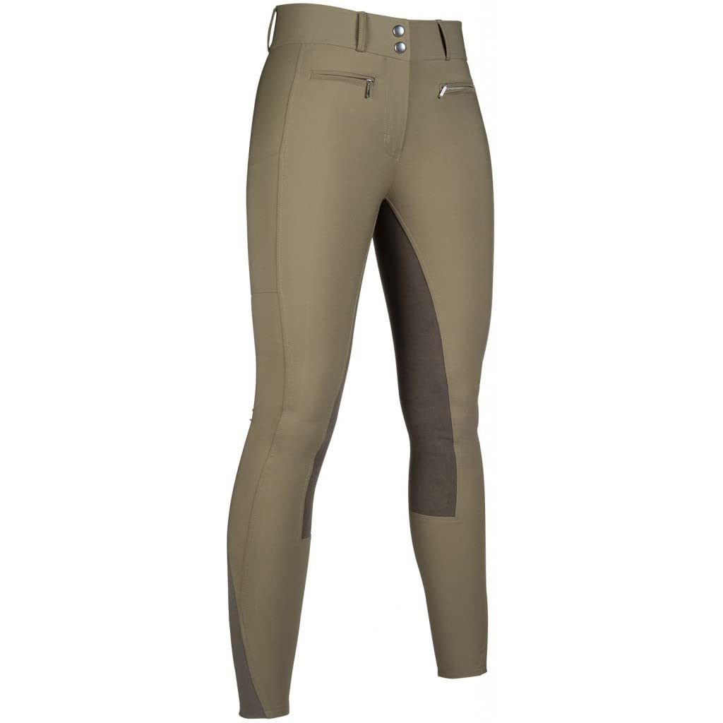 Hkm Women's Liv high Waist Trousers, 5700 Olive Green, 36 (EU)