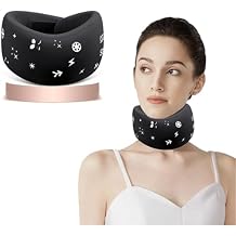 Soft Neck Brace, Neck Collar for Sleeping, Soft Foam Wraps Keep Vertebrae Stable & Relieve Cervical Spine Pressure for Women & Men Black