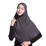 Feature: Frauen Bequeme Muslimischen Islamischen Ramadan Hijab Langen Schal Schal Wrap Headwear Einfarbig.