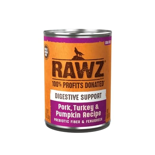 Rawz Natural Pet Food, Digestive Support Canned Dog Food, 12.5 Ounce (Pork/Turkey & Pumpkin) Case of 12 Cans