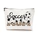 Funny Soccer Mom Soccer Mom Essentials Mothers Day Makeup Bag Mom Gifts from Daughter Leopard Print Cosmetic Bag for Women Her Mom Mommy Mama Friend Sister Soccer Team Player Christmas Birthday Gifts