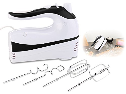 Rosenstein & Söhne Handmixer: Handrührer mit 5 Geschwindigkeiten & Turbo, 4 Haken, bis 500 Watt (Rührgerät) – Bild 3