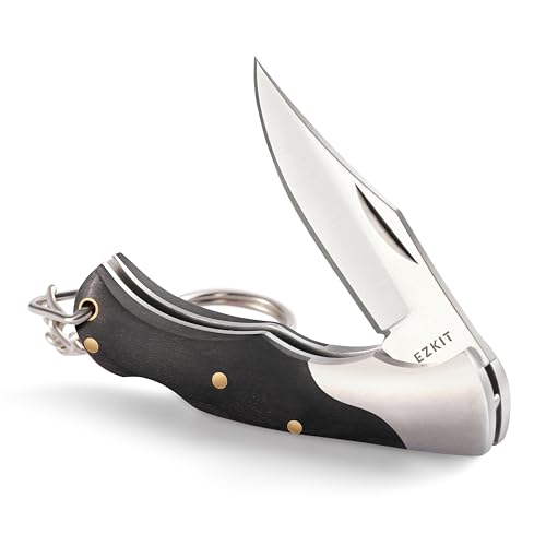 Image of Small Pocket Knife, EDC Pocket Knife, D2 Stainless Steel and Wood Handle, Small Knife, Blade Length 2in
