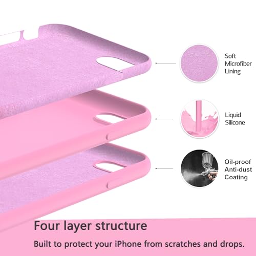 Image of iPhone SE /8 /7 Case Silicone,Soft Microfiber Lining(Rose Pink)