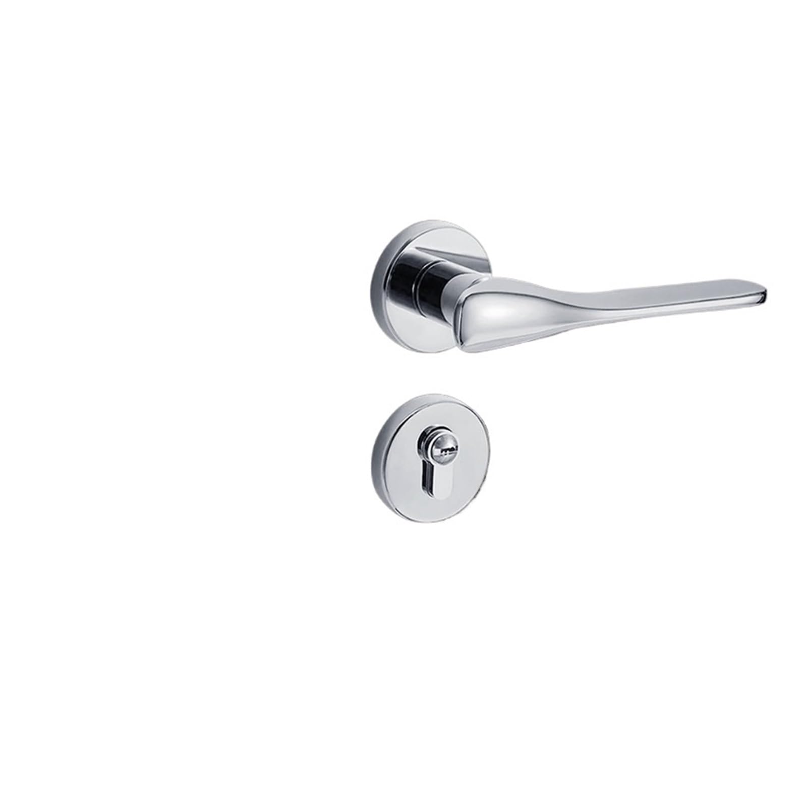 Indoor Door Lock Golden Split Magnetic Handle Bedroom electroplated Silent Solid Wood(Bright Chrome Version)