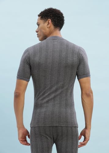 Image of Dollar Ultra Pack of 2 Combed Cotton Men V Neck Half Sleeve Thermal Top