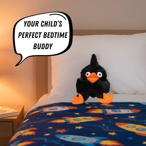 Image of Tickles Standing Angry Bird Cartoon Character Soft Stuffed Plush Toy for Kids Birthday Gifts (Color: Black Size: 30 cm)
