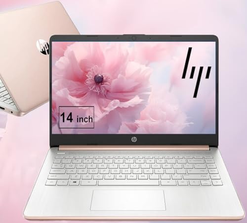HP Student and Home Laptop with Free Microsoft 365, 16GB RAM, 1.1TB Storage (64GB SSD & 64GB External and 1TB Cloud Storage), Fast Intel Core, Win 11 w/o Earbuds – Perfect for Work & Play (Rose Gold)