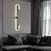 Wall Sconce Linear Wall Light Fixture Black Wall Lamp Geometric Hardwired Sconces Wall Lighting Modern Long Strip Wall Mount Lights for Living Room Bedroom Indoor Wall Washer