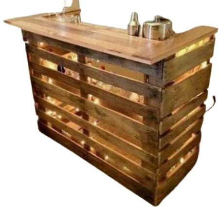 Barra de Bar con palets - Mueble para casa, salon, exterior, jardin, terraza esquinero, portatil -...