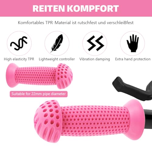 Image of Proberos Kids Bike Handle Grip 3.9 inches Soft Silicone Grip Sleeve Cover Porous Silicone Anti-slip Grip Universal Children's Bicycle Grips for Scooter, Tricycle, Children's Balance Bike, Pink