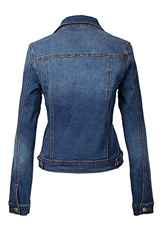 Women's Classic Casual Stretch Fabric Denim Jean Jacket3