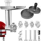 Der AMZCHEF-Metall-Fleischwolfaufsatz passt auf ALLE KitchenAid-Standmixer. Dieser Aufsatz für Lebensmittelschleifer bietet nahezu alle Funktionen, die Sie benötigen. Er erweitert die Flexibilität erheblich. Ideal zum Mahlen von Fleisch, Reiben von Käse und Brotkrumen , 3 Wurstgrößen, machen Sie sogar eine große Menge zerdrückten Knoblauchs, gehackter Ingwerpaste oder Chilisauce.
