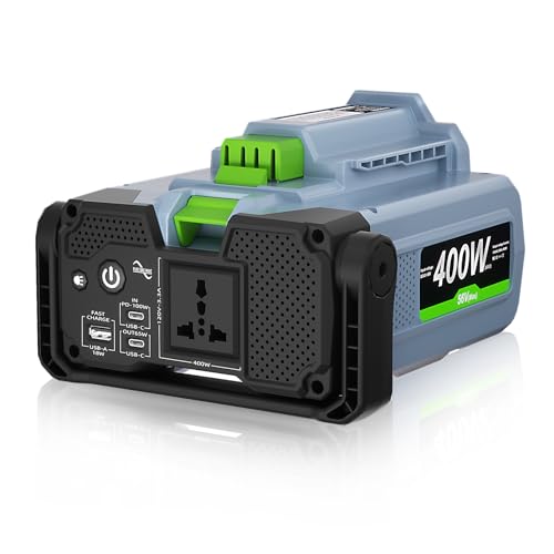 Image of 400W Inverter for EGO 56V Battery, Replacement for Power+ Nexus Escape PAD5000 PAD1500 PAD1800, Portable Generator Power Station with 120V AC Outlet & USB-A & USB-C & PD Port for Outdoor RV Camping