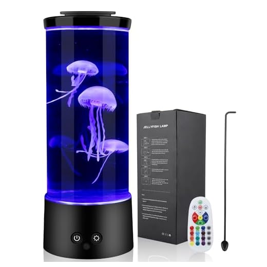 Jellyfish Lava Lamp,16 Color Changing Lights Jellyfish Lamp, Jellyfish Aquarium Light,Jelly Fish Light Tank Night Light, Mood lamp,Table Lamp for Bedroom,Gift for Big Lava Lamps for Adults and Kids