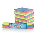 minky set di 96 panni in microfibra multiuso, spolverino, spugna e panno, riutilizzabili per la casa, prodotti per la pulizia multiuso, senza pelucchi, 4 colori, morbidi panni per la pulizia