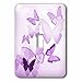 3dRose lsp_101505_1 Pretty Transparent Purple Butterflies Single Toggle Switch, Multicolor