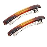 CEOZY Shiny Bow Triple Clipping Tortoise Shell French Barrettes Metal Clasp Style Ponytail Clips for Thick or Fine Hair Chignon Hair Ornament (Brown)
