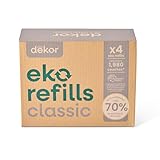Diaper Dekor CLASSIC Diaper Pail Refills | 4 Count Unscented | Exclusive End-of-Liner Marking | Thick Quick & Easy to Replace | Most Economical Refill System | for Original and Eko Style Pails