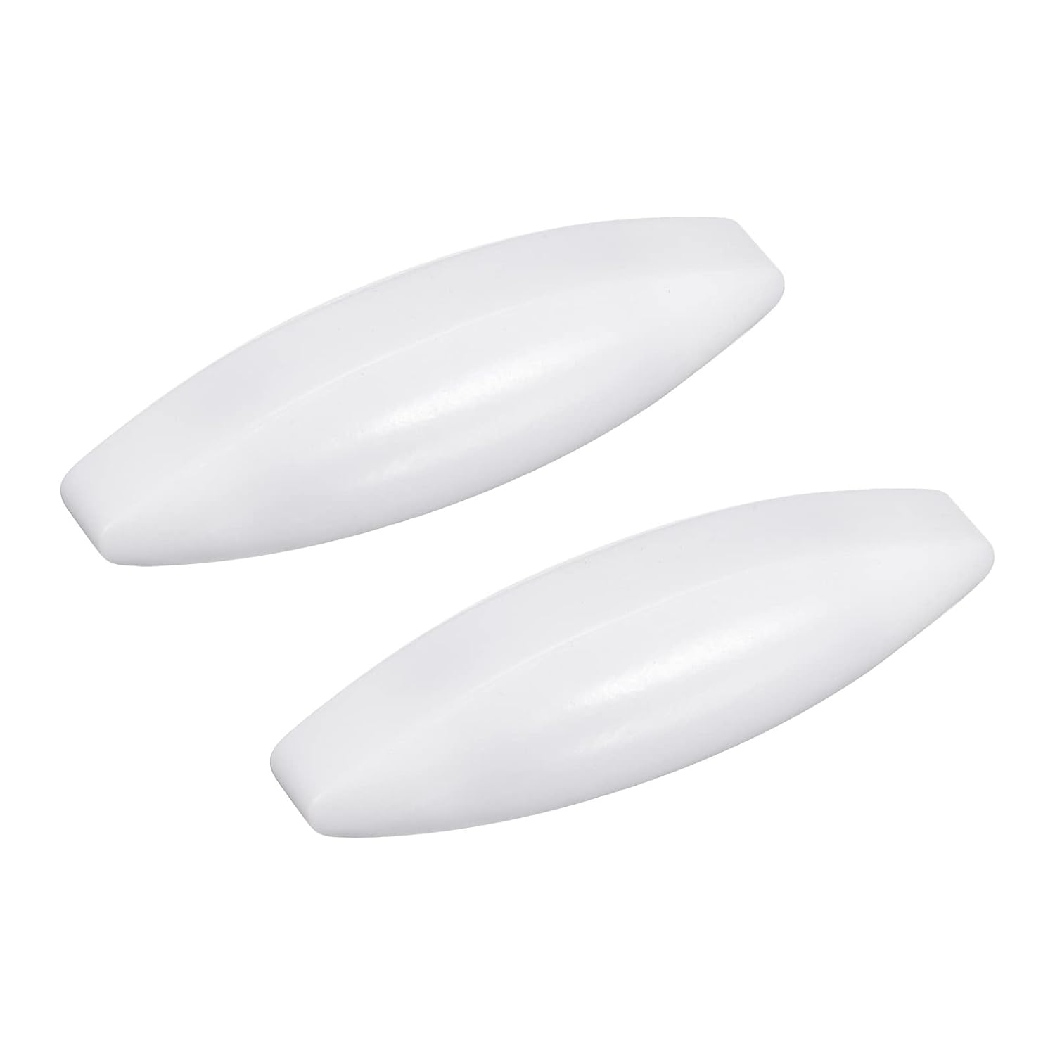 MECCANIXITY Magnetic Stirrer Mixer Stir Bar Rod 60mm(2.36") x18mm Olive Shape Coating Magnet White for Laboratory 2Pcs