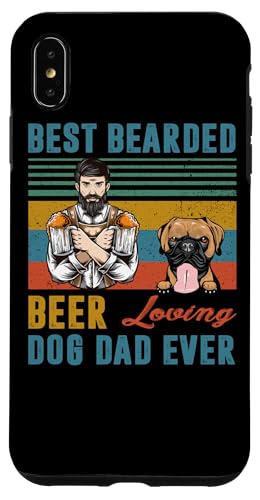 Coque pour iPhone XS Max Best Bearded Beer Loving Dog Dad Ever Boxer Pet Personalized