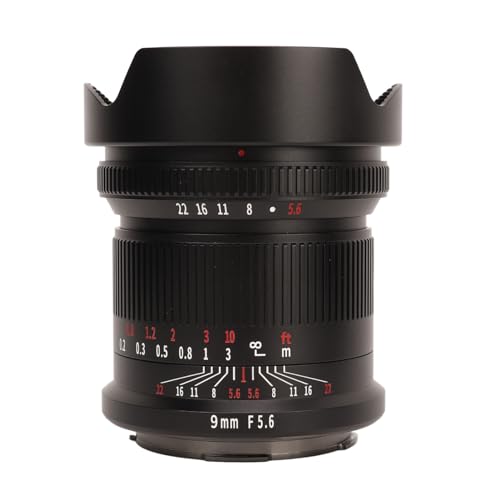 Ficha técnica Qukaim Lente de marco completo F5.6 de 9 mm vidrio óptico ultra gran angular de 132 grados 5 cuchillas de apertura enfoque manual montaje en L compatible con cámaras Leica - Fernando Cortés