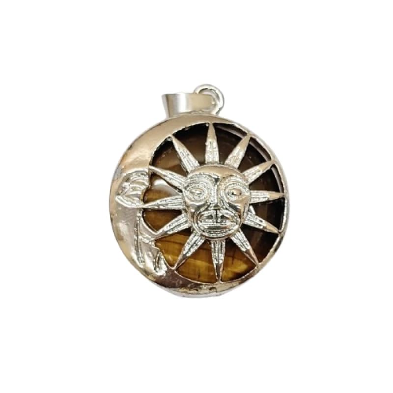 mangalsetu Tiger's Eye Sun and Moon Pendant-picture-27