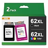 InkNI Remanufactured Ink Cartridge Replacement for HP 62XL 62 XL C2P05AN C2P07AN for OfficeJet 200 250 Envy 5660 7640 7645 5740 5540 5642 5643 5746 5745 5640 5642 8000 Printer (Black Tri-Color)