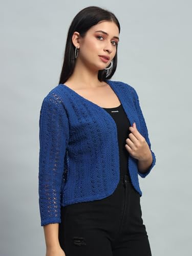 Image of NATURE CRAFT Cotton Shrug, Round neck Shrug, 3 /4 Sleeve Shrug, Shrug for Women, Shrug for Girls, Shrug, Women Shrug
