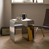Minimalist Stainless Steel End Table, Modern Nightstand and Sofa Table, Compact Coffee Table for Living Room, Elegant Side Tables for Bedroom and Living Room