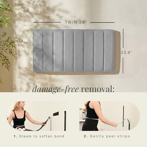 Image of Hearth & Harbor Wall Mounted Twin Headboard Only, Bed Headboard Twin Size