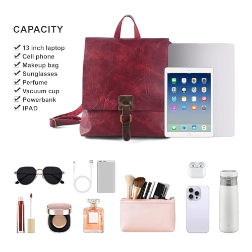Image of Women's Fashion Backpack Purse Multipurpose Design Convertible Satchel Handbags Shoulder Bag Travel bag (Rose)