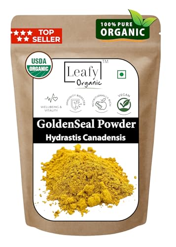 Leafy Organic Goldenseal Root Powder - 3.5 oz Pure Natural Goldenseal Root Powder Supplement