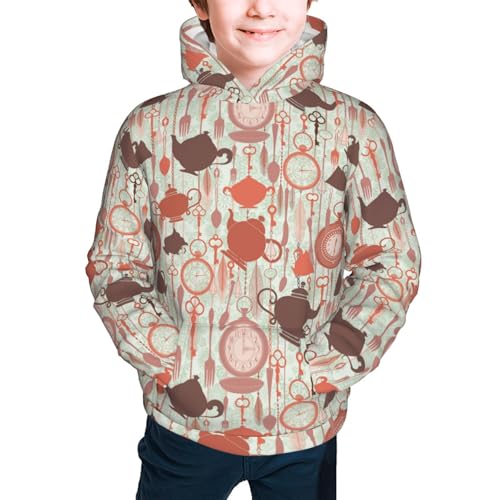 Tea Theme Kids Pullover Hoodies Boys Sweatshirts Girls Athletic Clothes with Pocket2