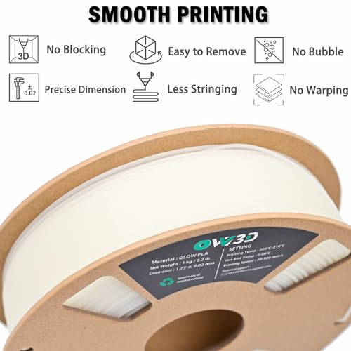 Image of OVV3D Glow in the Dark Filament, Multicolor Glow PLA Filament 1.75mm + /- 0.02mm for 3D Printing, Gradient PLA Glow in Dark, 3D Printer Filament Fast Color Change Blue Green Pink, 1kg /2.2lb