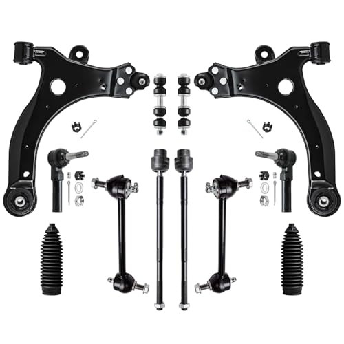 Image of Detroit Axle - 14pc Front End Suspension Kit for Chevrolet Impala Monte Carlo Buick Century LaCrosse Regal Allure, Struts Control Arms with Ball Joints Sway Bars Tie Rod Ends Boots Replacement