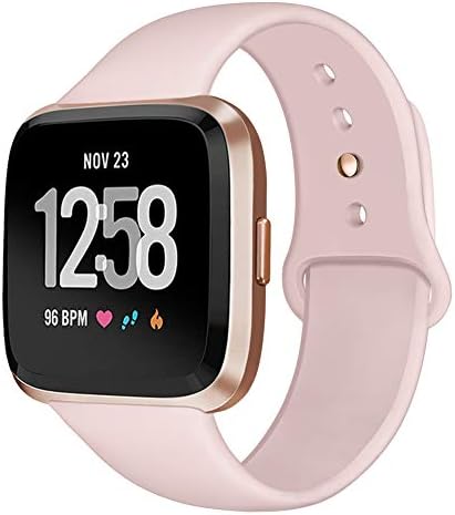 Kmasic Sport Band Compatible with Fitbit Versa/Fitbit Versa 2/Fitbit Versa Lite Edition, Soft Silicone Strap Replacement Wristband Versa Smart Fitness Watch
