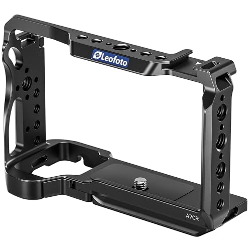 Image of Leofoto A7CR Camera Video Cage for Sony A7C II / A7CR /A7C,Aluminum Alloy Camera Cage w Anti-Twist Design,Compatible with Arca,Multiple 1 /4 inch-20 & 3 /8 inch-16 ARRI Accessory for Microphones, Monitors, etc
