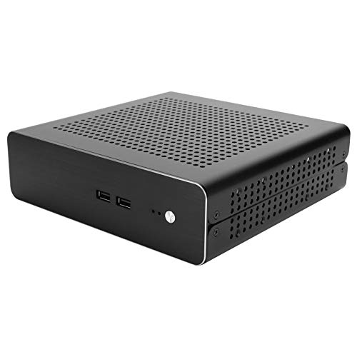 Computerbehuizing met HTPC-behuizing, mini-ITX-voeding DC-ATX, aluminium, compleet voor desktopcomputers (zwart en USB2… - Image 7