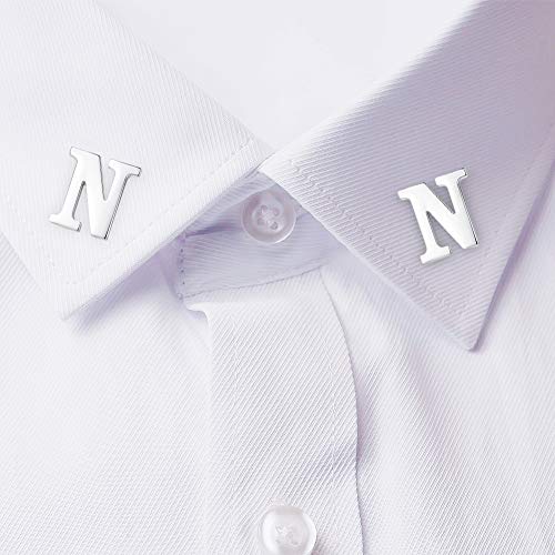 Image of HONEY BEAR Initial Alphabet Letter Lapel Pins Collar Badge Brooches for Mens /Womens Shirt Dress Decoration Silver