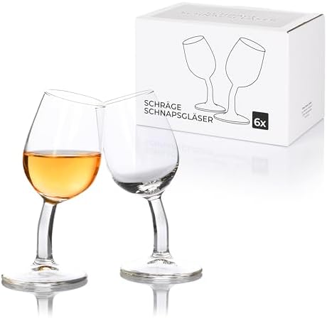 Kornrad Krumm - Vreemder wordt het niet | borrelglaasje met handvat (6 stuks), 4cl, handgebogen in DE