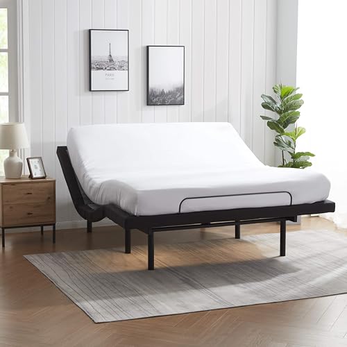 Image of Nestl 2nd Gen Adjustable Bed Base with Massage, King Bed Frame | 2nd Gen wave massage bed base featuring built-in USB charging ports, under-bed LED light and wireless remote control.