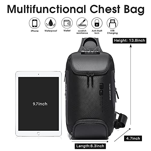 Bange Anti Theft Sling Backpack, Men's Sling Chest Bag Shoulder Casual Crossbody Backpack With Usb Charging Port For Men… #TOP4