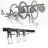 HOMENOVA Adjustable Garage Bike Rack – Heavy-Duty Vertical Wall Mount Storage for 3 Bikes & 3 Helmets, Space-Saving Design, 300 lbs Weight Capacity