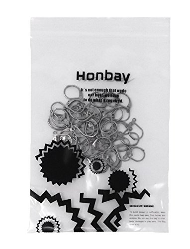 Honbay 50Pcs Stainless Steel Lever Back Hoop Earrings Open Loop Ear Hook #TOP5