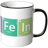JUNIWORDS Tasse - Wähle eine Farbe - Periodensystem Koffein - Schwarz