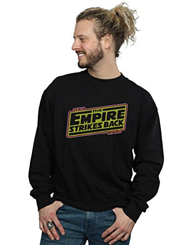 Absolute Cult Star Wars Men's The Empire Strikes Back Logo Sweatshirt Black Large